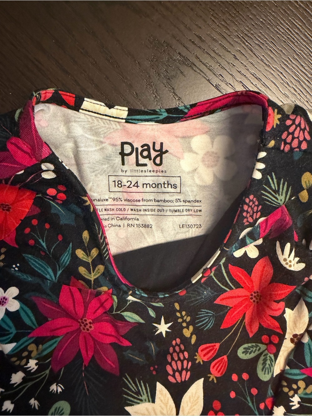 Little Sleepies Play Berry Merry Floral Holiday Dress - 18-24 Month